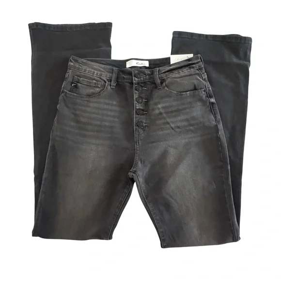 KanCan Margaret High Rise Bootcut Jeans 13/30 NWT Gray Black Wash Button Fly - Picture 3 of 9